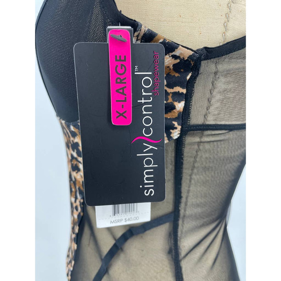 Simply Control Leopard Shapewear Lingerie Top Xtra Large NWT - Picture 4 of 8